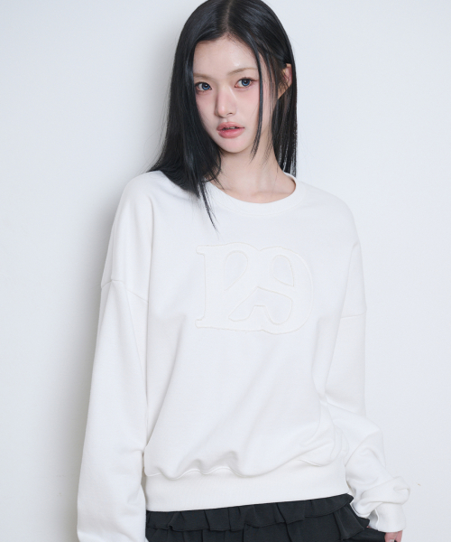 129 LOGO PATCH BALLOON SWEATSHIRT WHITE