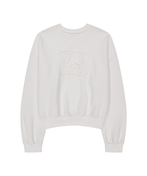 129 LOGO PATCH BALLOON SWEATSHIRT WHITE