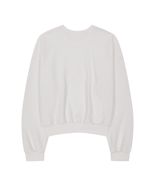 129 LOGO PATCH BALLOON SWEATSHIRT WHITE