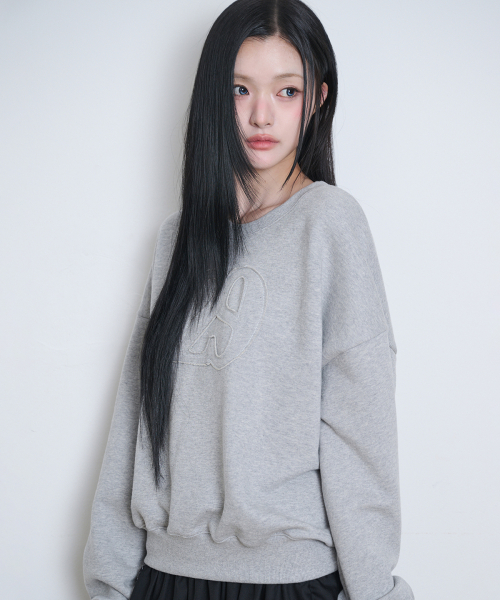 129 LOGO PATCH BALLOON SWEATSHIRT MELANGE