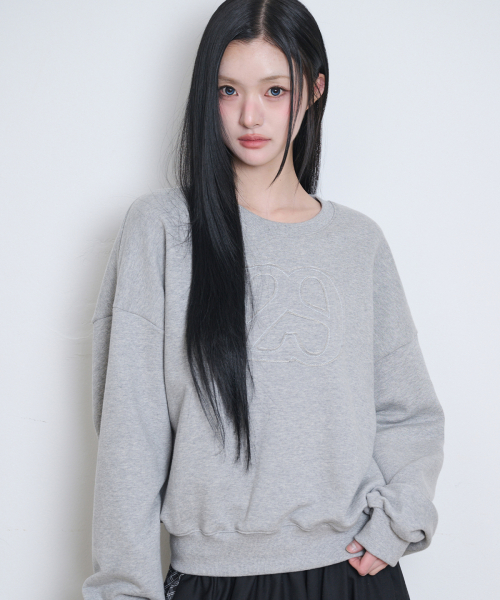 129 LOGO PATCH BALLOON SWEATSHIRT MELANGE