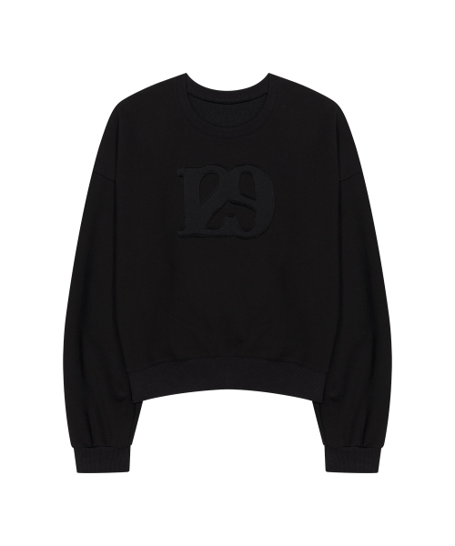 129 LOGO PATCH BALLOON SWEATSHIRT BLACK