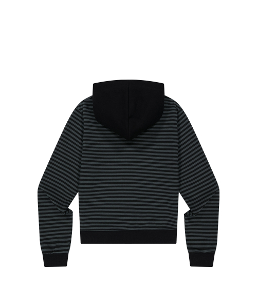 129 LOGO PATCH HOODIE CHARCOAL BLACK
