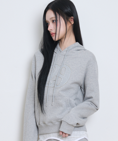 129 LOGO PATCH HOODIE MELANGE