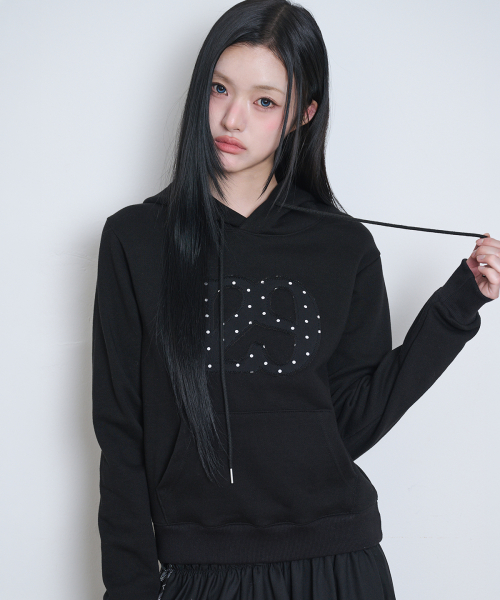 129 LOGO PATCH HOODIE BLACK