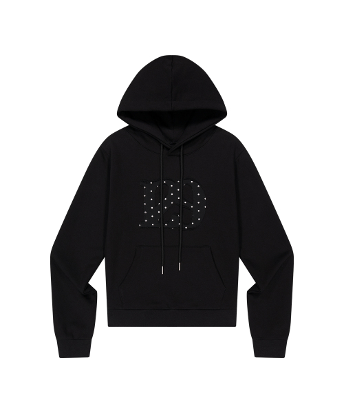 129 LOGO PATCH HOODIE BLACK