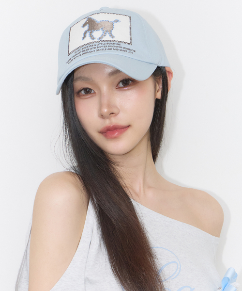PONY PATCH BALL CAP BLUE