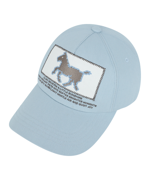 PONY PATCH BALL CAP BLUE