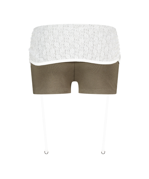 LAYERED LOW FIT SHORTS KHAKI