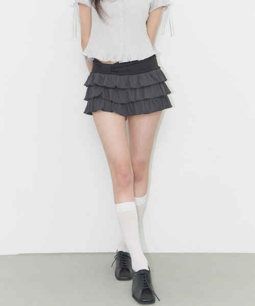 BOW CANCAN SKIRT PANTS CHARCOAL