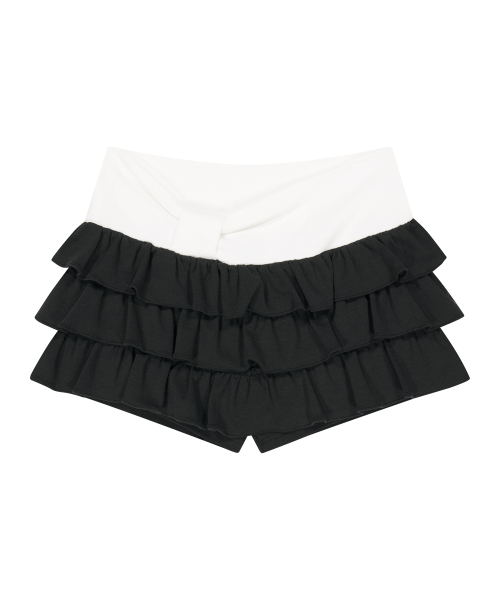 BOW CANCAN SKIRT PANTS BLACK