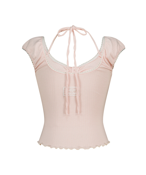 BUTTON HALTER SLEEVELESS PINK
