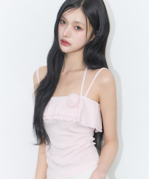 ROSE RUFFLE SLEEVELESS PINK