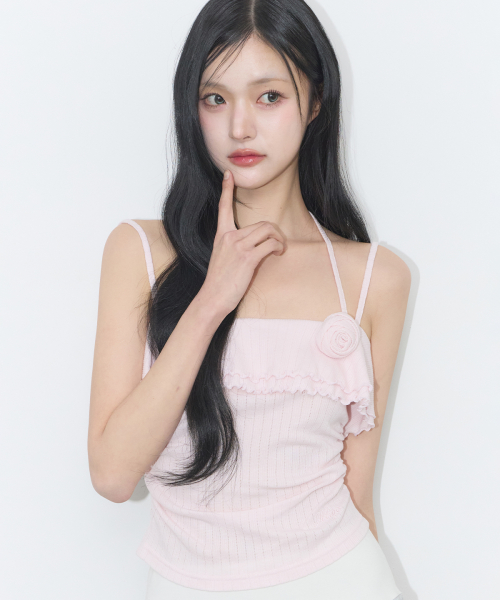 ROSE RUFFLE SLEEVELESS PINK