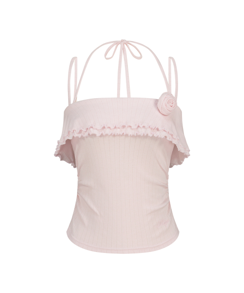 ROSE RUFFLE SLEEVELESS PINK