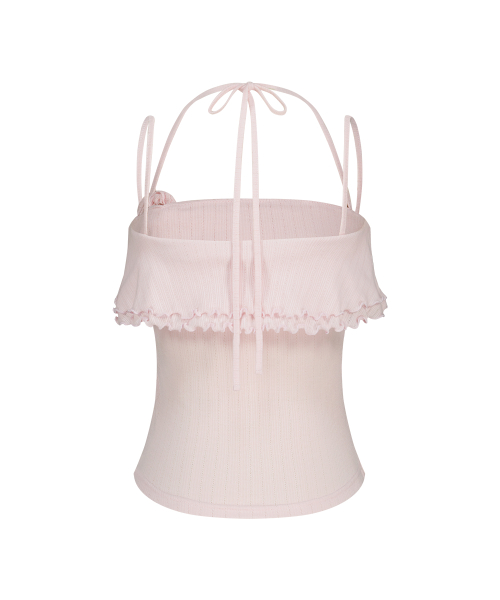 ROSE RUFFLE SLEEVELESS PINK