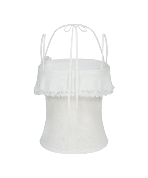 ROSE RUFFLE SLEEVELESS WHITE
