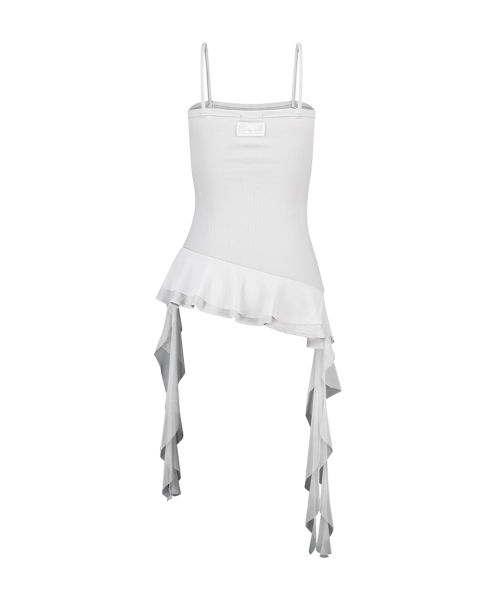 RIBBON TIE SLEEVELESS GRAY