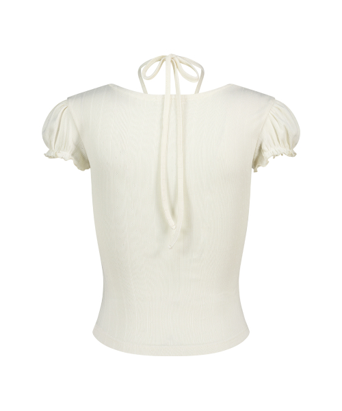 SHIRRING HALTER TOP IVORY