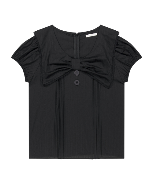 SAILOR BOW COLLARED BLOUSE BLACK