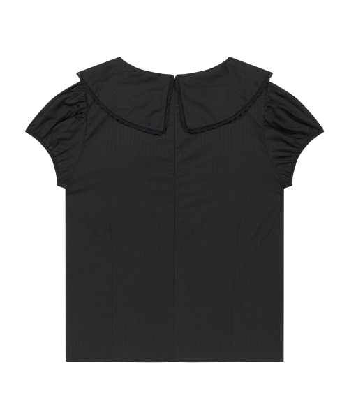 SAILOR BOW COLLARED BLOUSE BLACK