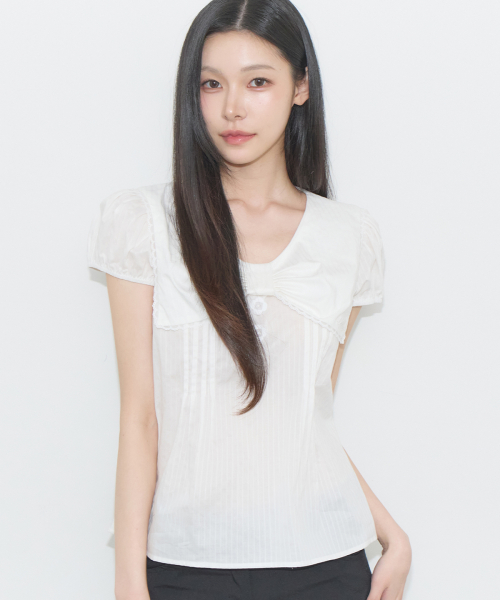 SAILOR BOW COLLARED BLOUSE WHITE