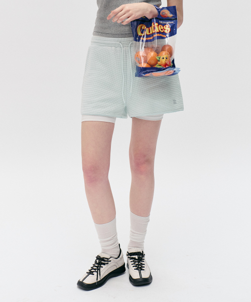 NUBASIC WAFFLE BANDING SHORTS MINT