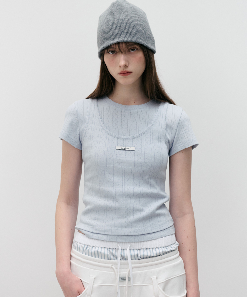 NUBASIC DOUBLE LAYERED SET TOP SKY