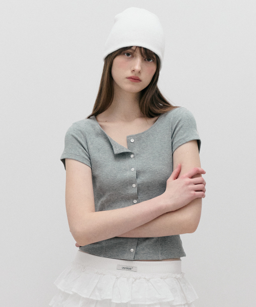 NUBASIC JERSEY CARDIGAN GRAY