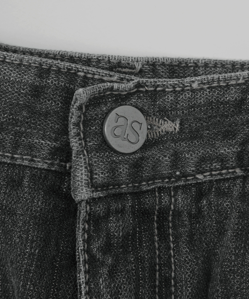 FOLD DENIM SHORT PANTS / BLACK