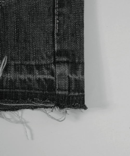 FOLD DENIM SHORT PANTS / BLACK