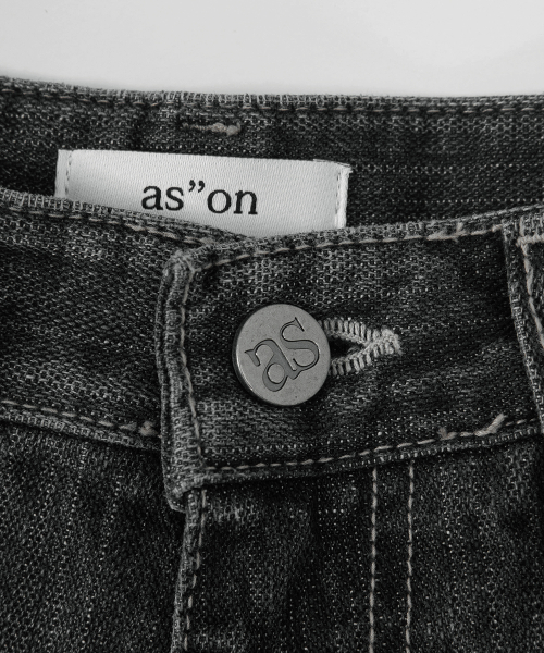 FADE DENIM WASHING PANTS / BLACK