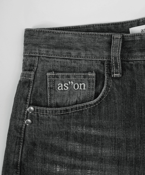 FADE DENIM WASHING PANTS / BLACK