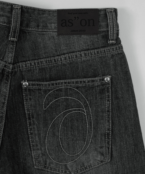FADE DENIM WASHING PANTS / BLACK