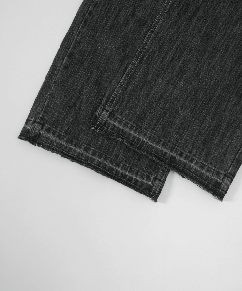 FADE DENIM WASHING PANTS / BLACK
