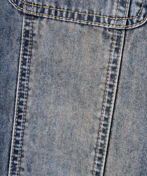FADED WASHING DENIM TRUCKER HALF SHIRT_DUST INDIGO