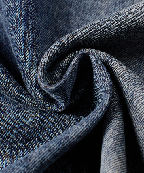 FADED WASHING DENIM TRUCKER HALF SHIRT_DUST INDIGO