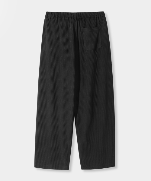 ASI ONE TUCK WIDE PLEATS PANTS_BLACK