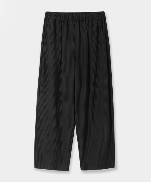 ASI ONE TUCK WIDE PLEATS PANTS_BLACK