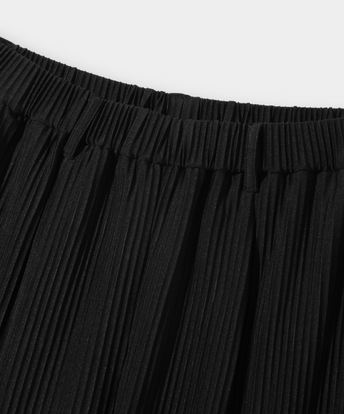 ASI ONE TUCK WIDE PLEATS PANTS_BLACK