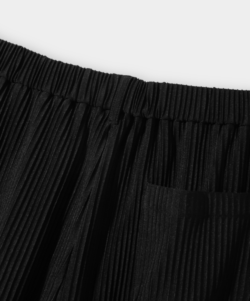 ASI ONE TUCK WIDE PLEATS PANTS_BLACK