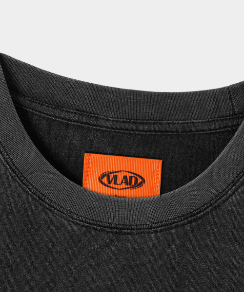 VLAD VINTAGE BLACK SEMI-CROP T-SHIRT_PIGMENT CHARCOAL