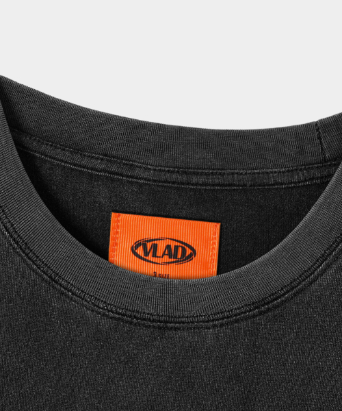 VLAD VINTAGE ROSE SEMI-CROP T-SHIRT_PIGMENT CHARCOAL