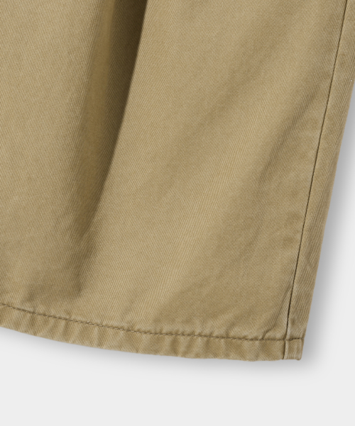 BIO-WASHING CARPENTER BERMUDA COTTON PANTS_BEIGE