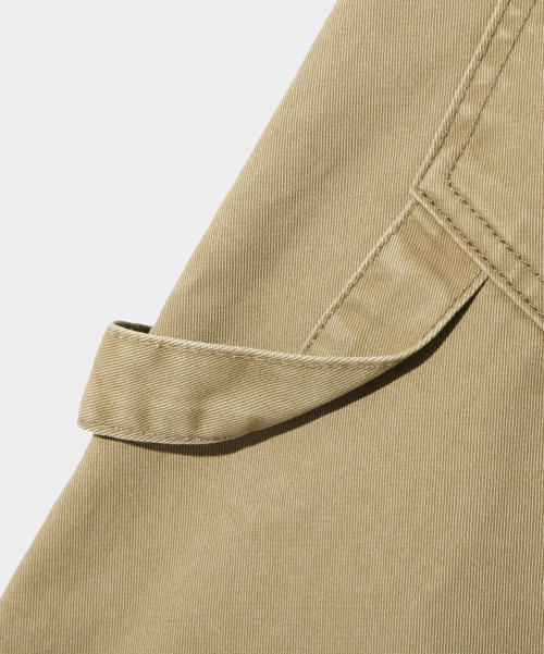 BIO-WASHING CARPENTER BERMUDA COTTON PANTS_BEIGE