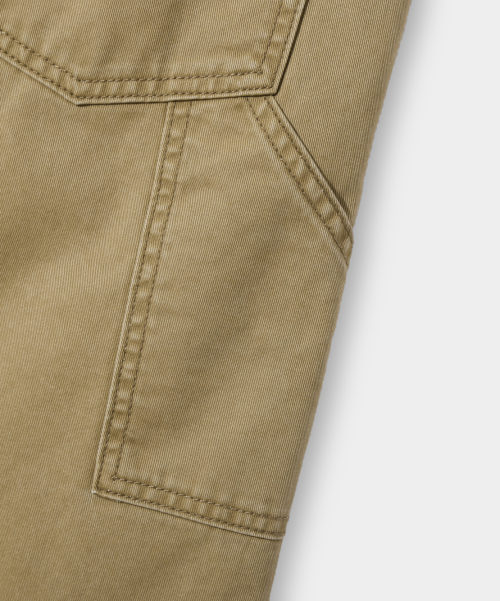 BIO-WASHING CARPENTER BERMUDA COTTON PANTS_BEIGE