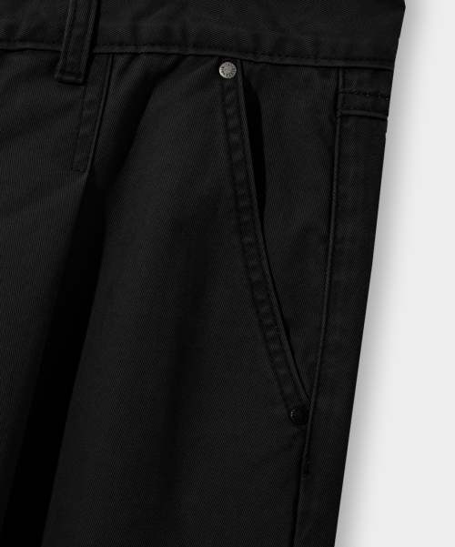 BIO-WASHING CARPENTER BERMUDA COTTON PANTS_BLACK