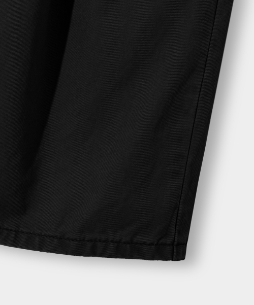 BIO-WASHING CARPENTER BERMUDA COTTON PANTS_BLACK