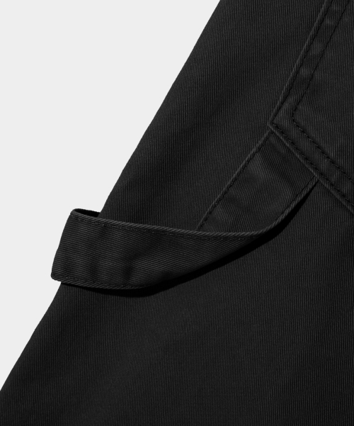 BIO-WASHING CARPENTER BERMUDA COTTON PANTS_BLACK