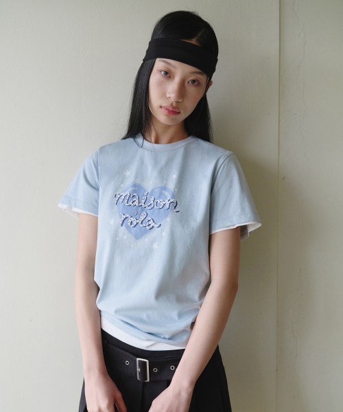 HEART ROLA T-SHIRT SKY